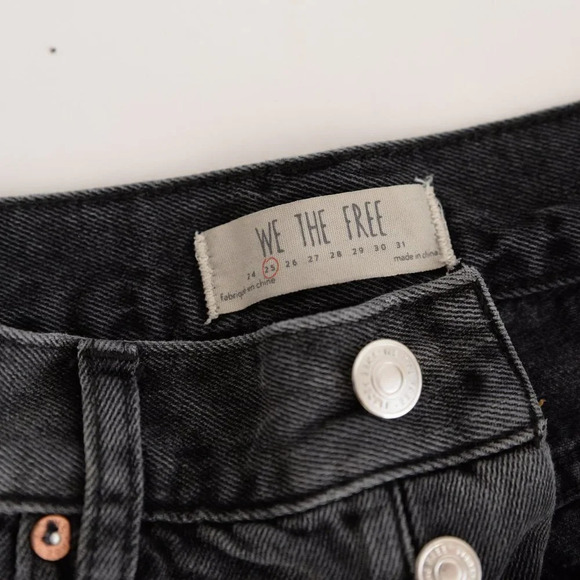 Free People We The Free Black Crop with Raw Hem Denim Jeans Size 25 - Picture 10 of 12